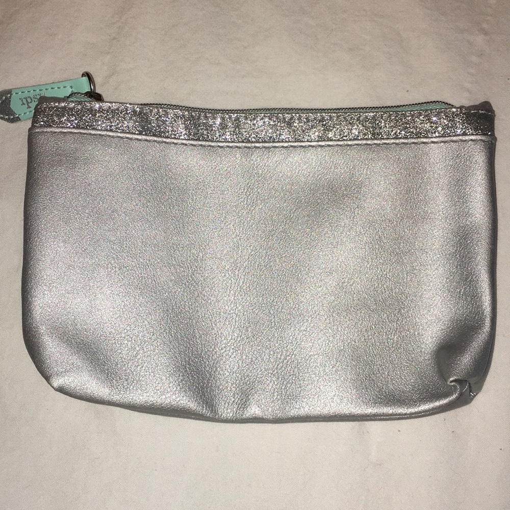 Silver sparkle Ipsy makeup bag